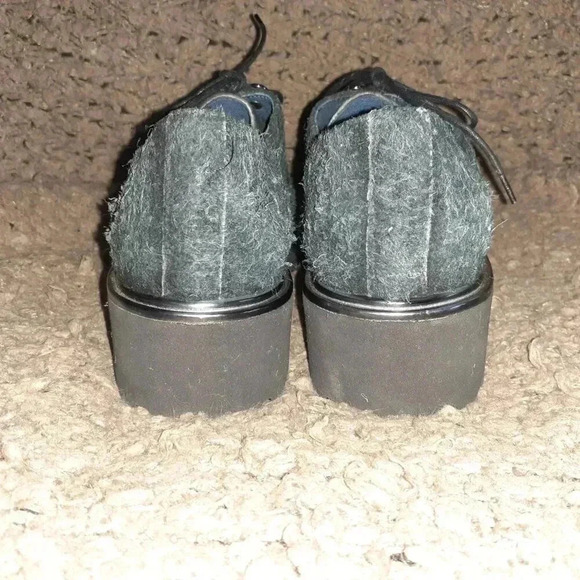 UNITY IN DIVERSITY-Black Hairy Suede-Silver Grommet Eyelets-Oxfords-Sz 37-NM - Picture 5 of 7